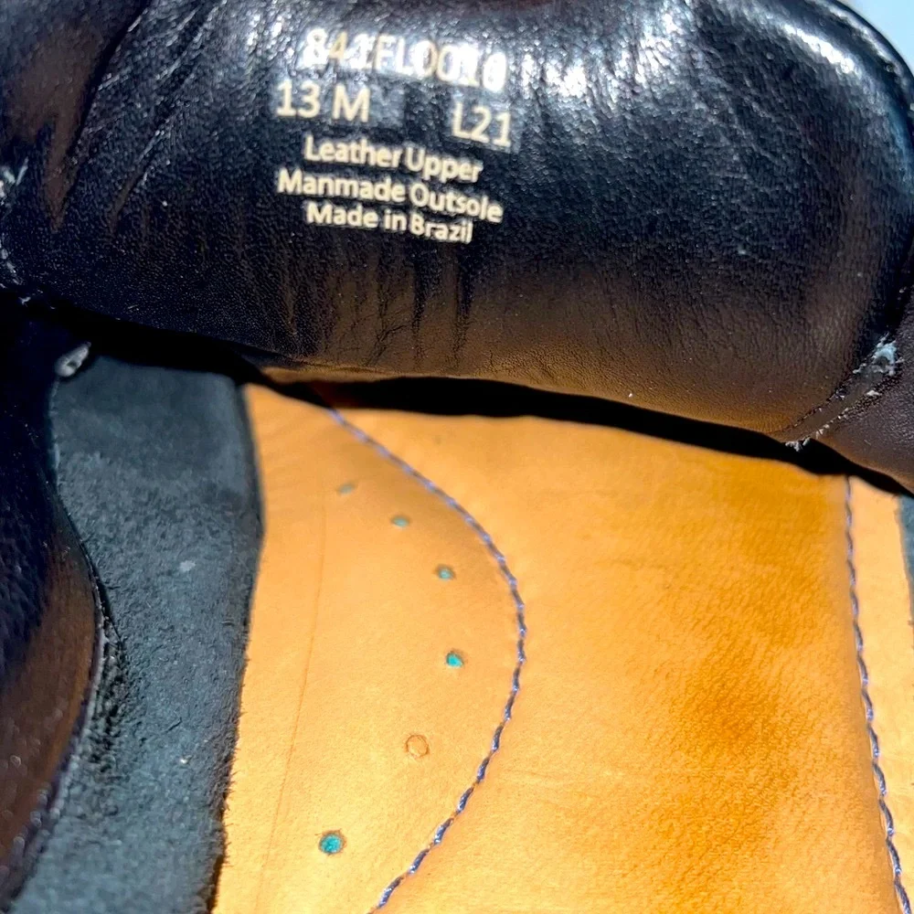 Flag Ltd Black Napa Leather Loafers Men’s Size 13